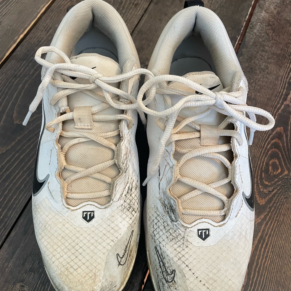 White and Black Baseball Cleats